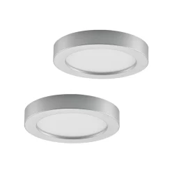 Prios LED-loftlampe Edwina, sølv, 23 cm, sæt med 2 stk