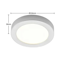 Prios LED-loftlampe Edwina, sølv, 23 cm, sæt med 2 stk