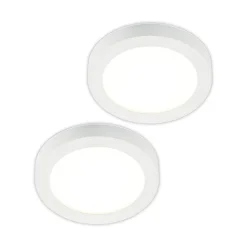 Prios LED-loftlampe Edwina, hvid, 25 cm, sæt med 2 stk