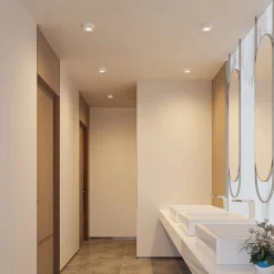 Prios LED-loftlampe Edwina, hvid, 12 cm, CCT, IP44