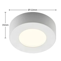Prios LED-loftlampe Edwina, hvid, 12 cm, CCT, IP44