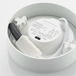 Prios LED-loftlampe Edwina, hvid, 12 cm, CCT, IP44