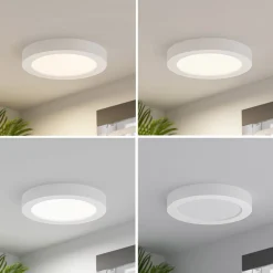 Prios LED-loftlampe Edwina, hvid, 25 cm, CCT, IP44