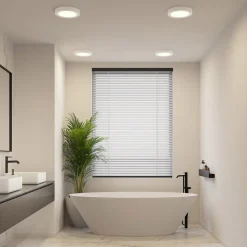 Prios LED-loftlampe Edwina, hvid, 25 cm, CCT, IP44