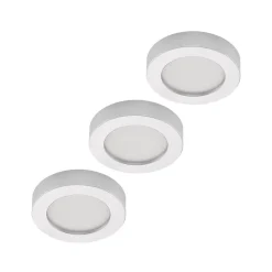 Prios LED-loftlampe Edwina, sølv, 18 cm, sæt med 3 stk