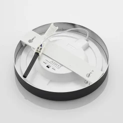 Prios LED-loftlampe Edwina, sort, 25 cm, CCT, IP44