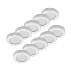 Prios LED-loftlampe Edwina, sølv, 18 cm, sæt med 10 stk