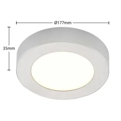 Prios LED-loftlampe Edwina, sølv, 18 cm, sæt med 10 stk