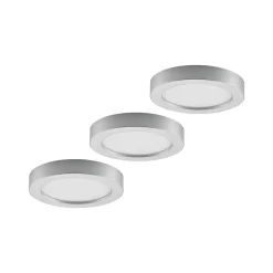 Prios LED-loftlampe Edwina, sølv, 23 cm, sæt med 3 stk