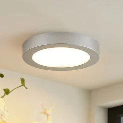 Prios LED-loftlampe Edwina, sølv, 23 cm, sæt med 3 stk