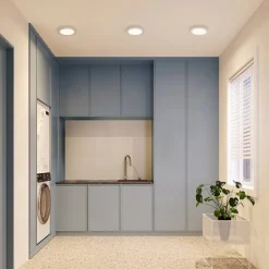 Prios LED-loftlampe Edwina, sølv, 23 cm, sæt med 3 stk