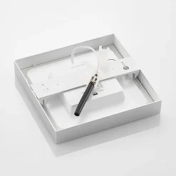 Prios LED-loftslampe Alette, sølv, 22,7 cm, 18W, dæmpbar