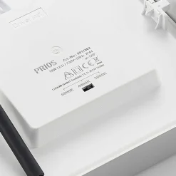 Prios LED-loftslampe Alette, sølv, 22,7 cm, 18W, dæmpbar