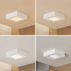 Prios LED-loftslampe Alette, hvid, 12,2 cm, dæmpbar