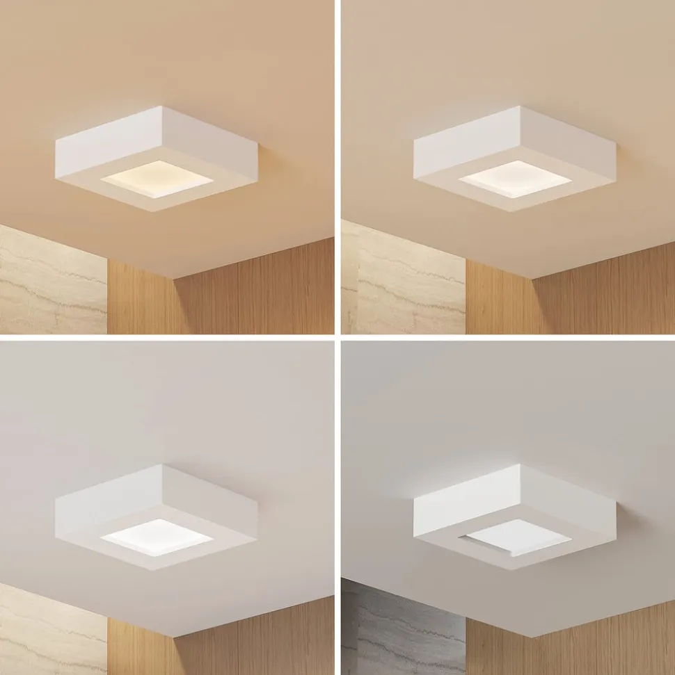 Prios LED-loftslampe Alette, hvid, 12,2 cm, dæmpbar