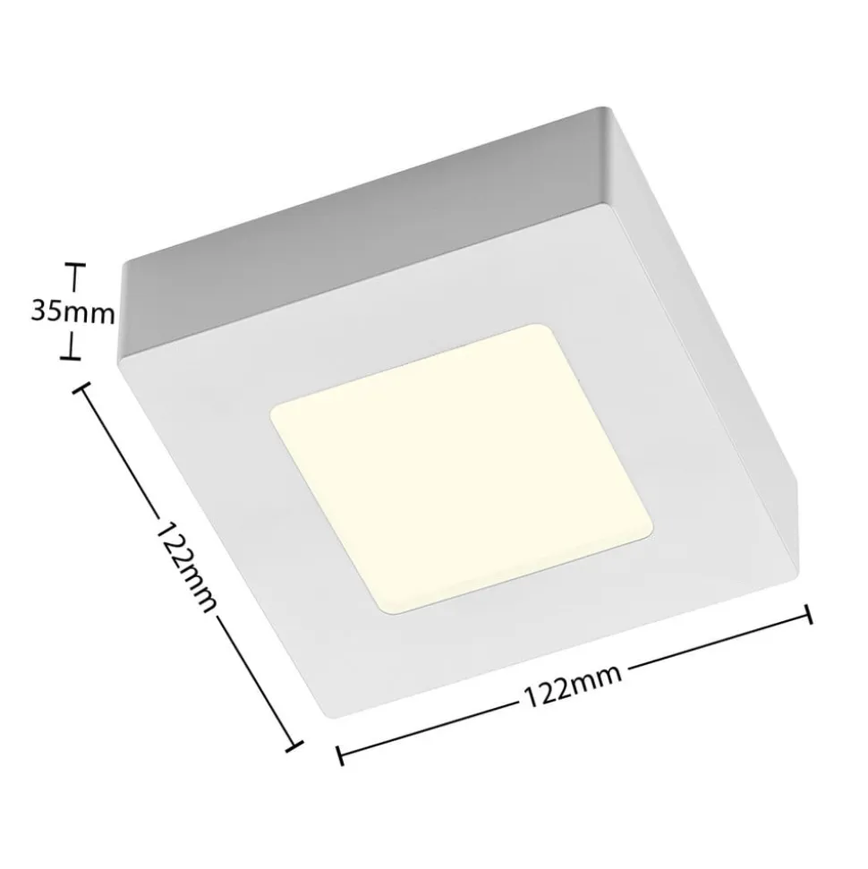 Prios LED-loftslampe Alette, hvid, 12,2 cm, dæmpbar