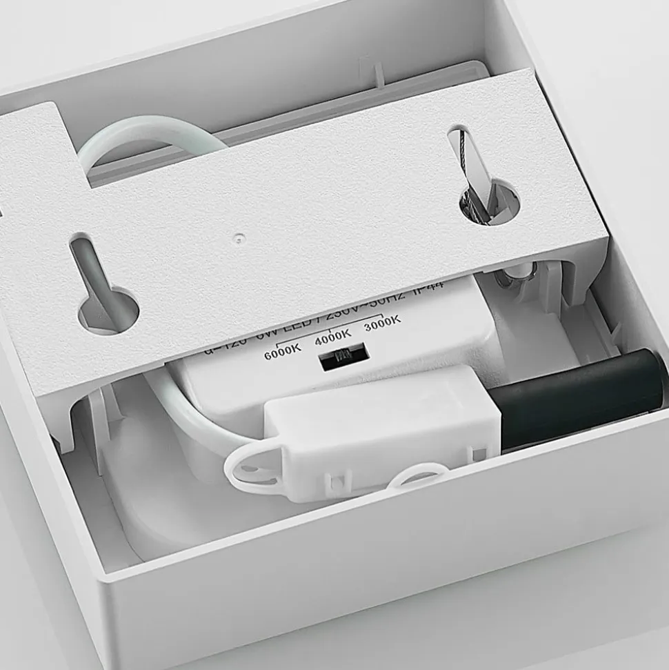 Prios LED-loftslampe Alette, hvid, 12,2 cm, dæmpbar