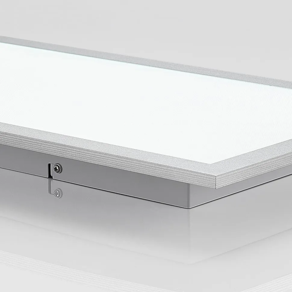 Prios LED-panel Gelora, 80 cm, 4.000 K, sølvfarvet, aluminium
