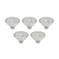 Prios LED-reflektor GU5.3 4.3W 345lm 36° klar 830 sæt med 5 stk
