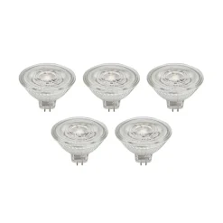 Prios LED-reflektor GU5.3 4.9W 500lm 36° klar 840 sæt med 5 stk