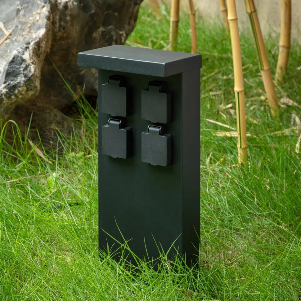 Prios Mariel energiprofil, 4 stikkontakter, sort