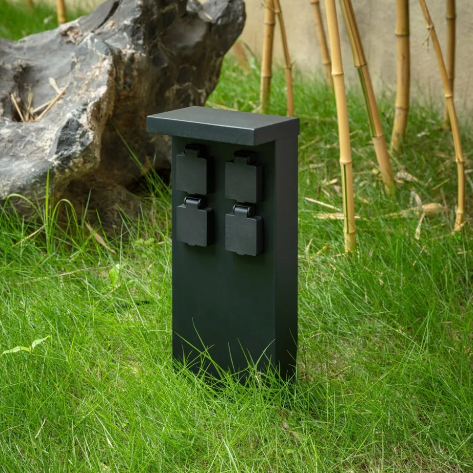 Prios Mariel energiprofil, 4 stikkontakter, sort