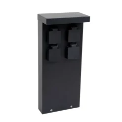 Prios Mariel energiprofil, 4 stikkontakter, sort