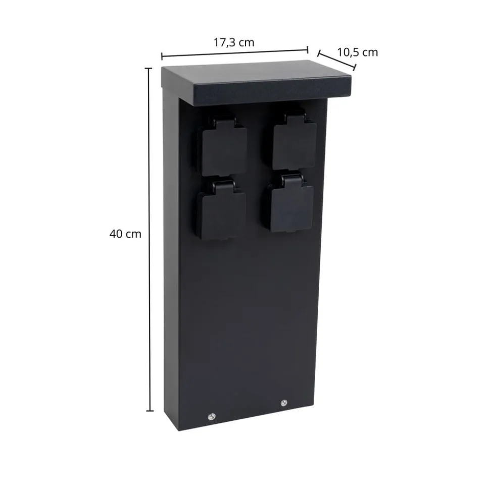 Prios Mariel energiprofil, 4 stikkontakter, sort