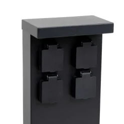 Prios Mariel energiprofil, 4 stikkontakter, sort