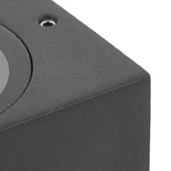 Prios udendørs væglampe Tetje, sort, rund, 16 cm, sæt med 4 stk