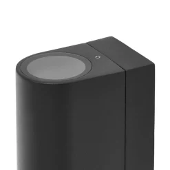 Prios udendørs væglampe Tetje, sort, rund, sensor, sæt af 2