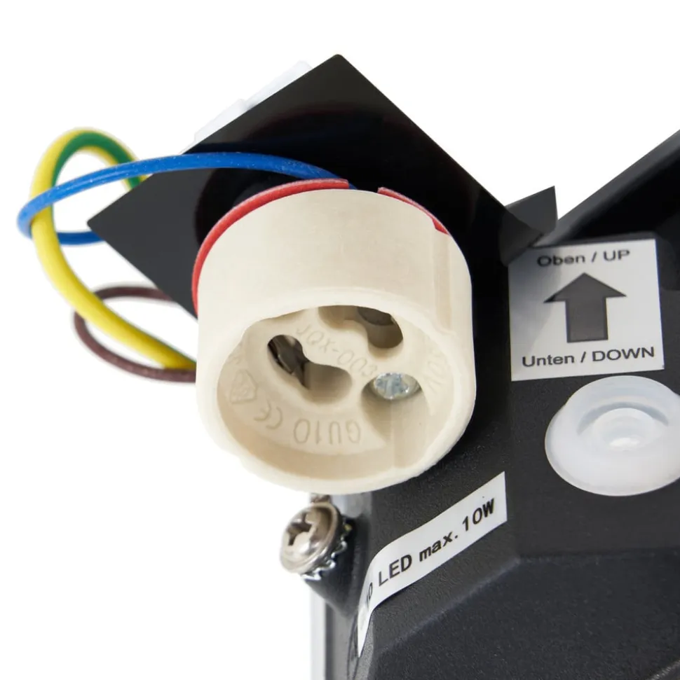 Prios udendørs væglampe Tetje, sort, rund, 10 cm, sæt med 4 stk