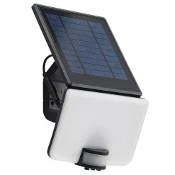 Prios Yahir LED-solcellevægspot, sensor, sort