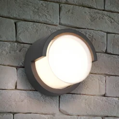 Puno udendørs LED-væglampe, IP54, rund