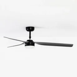 Punt M loftventilator, DC, LED-lampe, sort