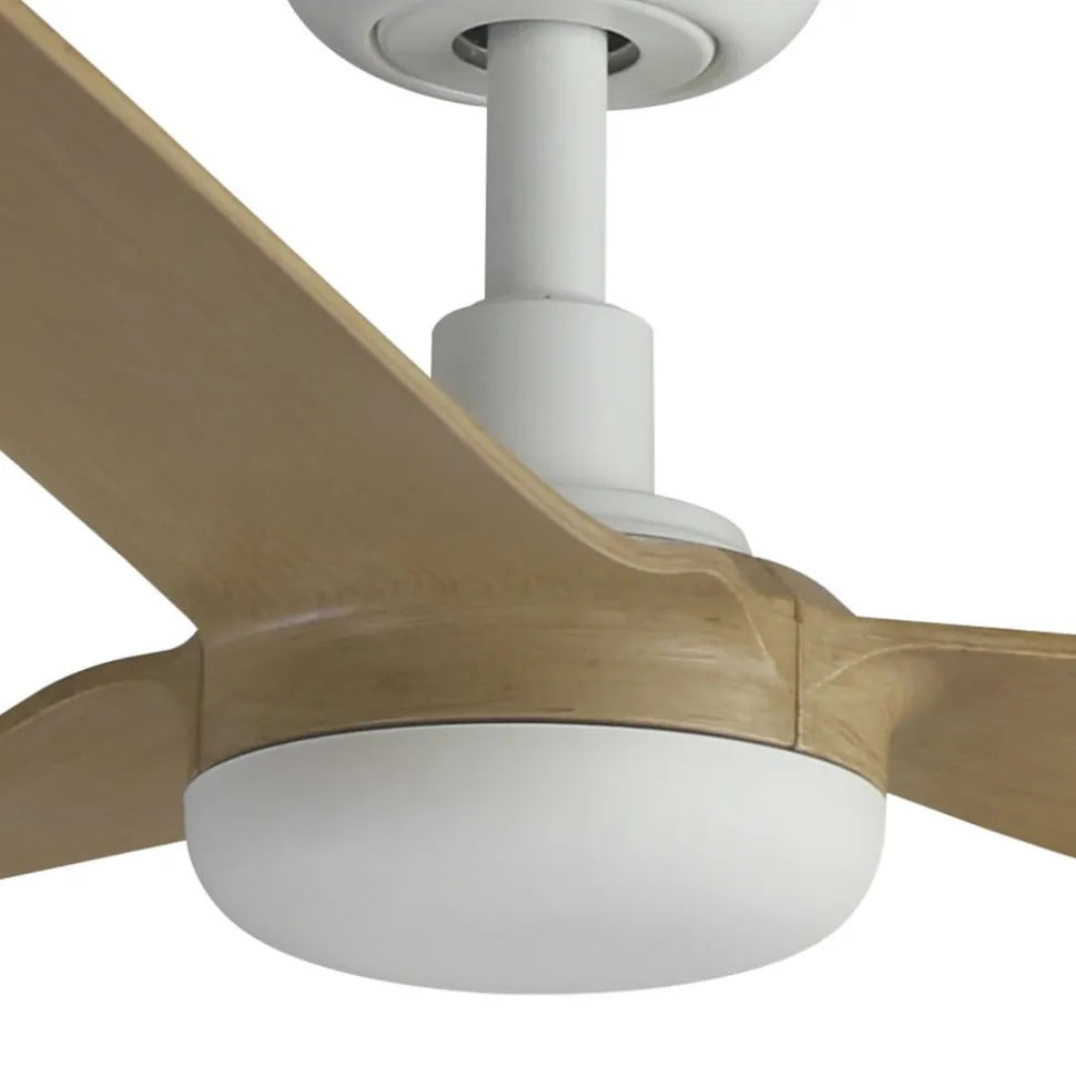 Punt M loftventilator, DC, hvid/lyst træ