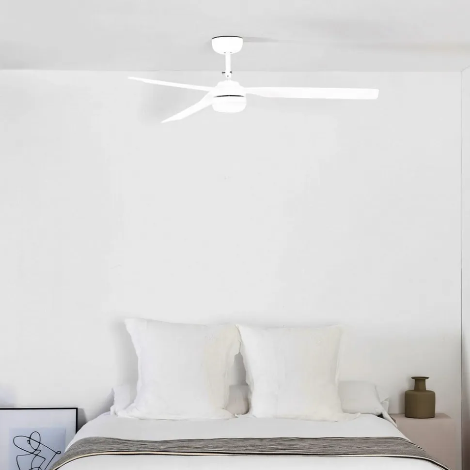 Punt M loftventilator, DC, LED-lampe, hvid