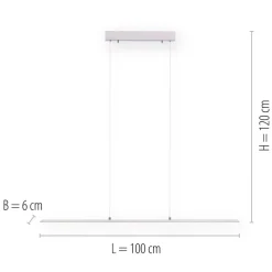 PURE LED hængelampe Lite, sølv, 100 cm, CCT, dæmpbar