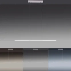 PURE LED hængelampe Lite, sølv, 100 cm, CCT, dæmpbar