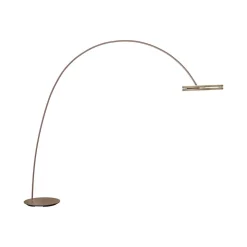 PURE LED-gulvlampe Loop-Bow, bronzefarvet, rækkevidde 290 cm