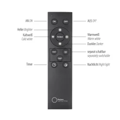 PURE LED-gulvlampe Loop-Bow, bronzefarvet, rækkevidde 290 cm