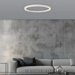 PURE LED-loftlampe Lines, Ø 70 cm, hvid, CCT-fjernbetjening