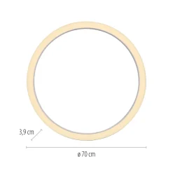 PURE LED-loftlampe Lines, Ø 70 cm, hvid, CCT-fjernbetjening