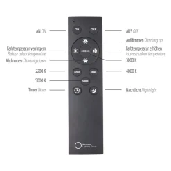 PURE LED-loftlampe Lines, Ø 70 cm, hvid, CCT-fjernbetjening