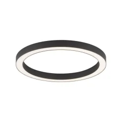 PURE LED-loftlampe Lines, Ø 50 cm, antracit, CCT, fjernbetjening