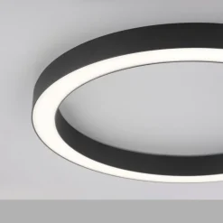 PURE LED-loftlampe Lines, Ø 50 cm, antracit, CCT, fjernbetjening