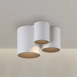 PURE LED-loftlampe til badeværelset Point, hvid, længde 18 cm, 3 lyskilder