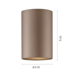PURE LED-loftlampe til badeværelset Point, bronzefarvet, Ø 6 cm, IP44