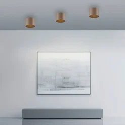 PURE LED-loftlampe til badeværelset Point, bronzefarvet, Ø 18 cm, IP44