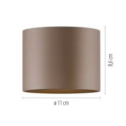 PURE LED-loftlampe til badeværelset Point, bronzefarvet, Ø 18 cm, IP44